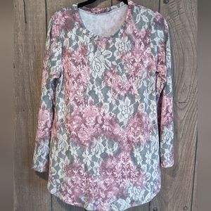 Rose Lace design long sleeve top